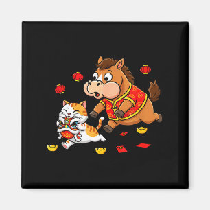 Imán Caballo Chino Gato Divertido Niños Hombres Mujeres