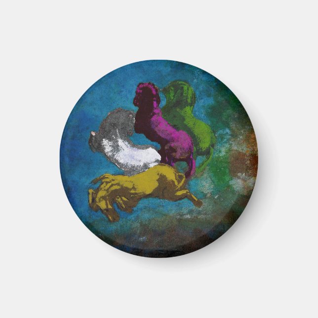 Imán Caballo con colores ~ Botones (Frente)