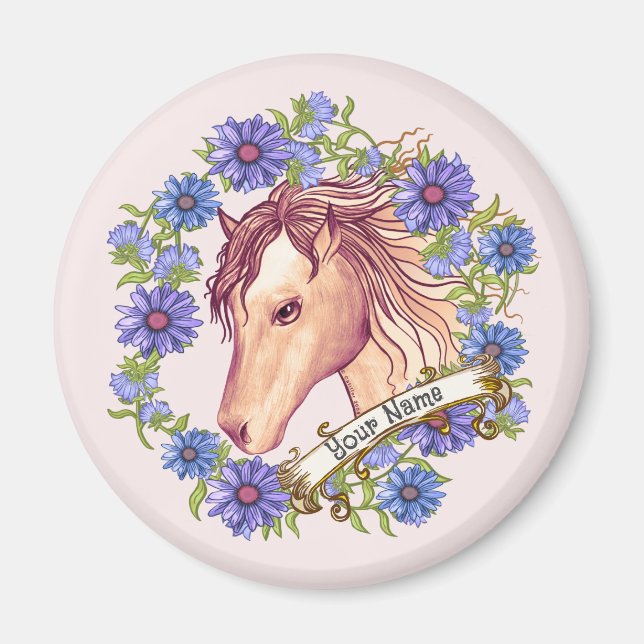 Imán Caballo Daisy Azul (Frente)