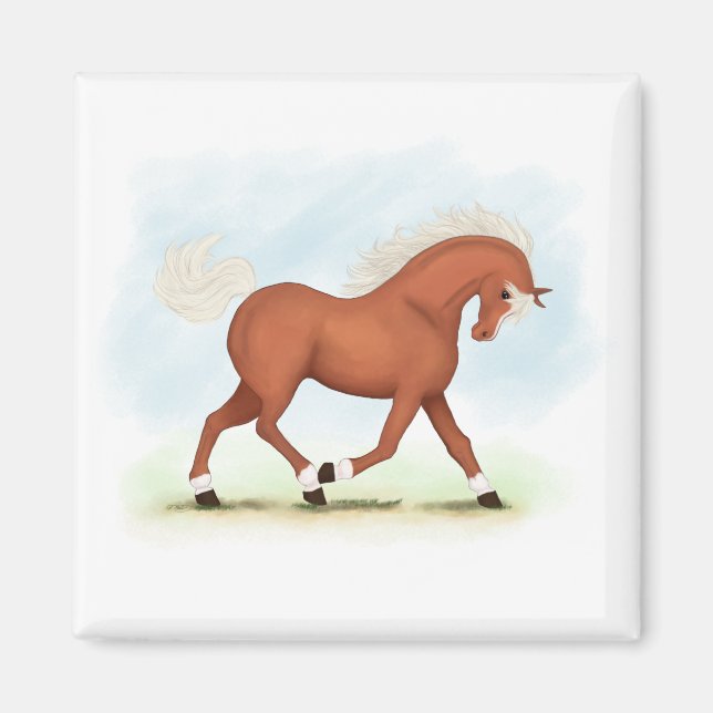 Imán Caballo de acedera con bribón y soca ecuestre (Frente)