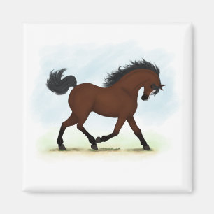 Imán Caballo de bahía con fuego