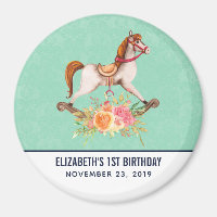 Caballo de Balanço Vintage con Cumpleaños de Ramo 