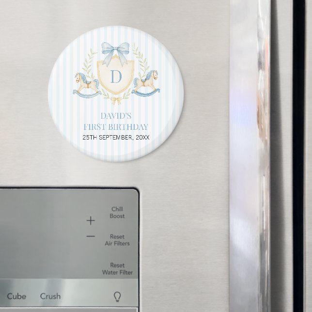 Imán Caballo de Balanza Preppy para Primer Cumpleaños (In situ (nevera))