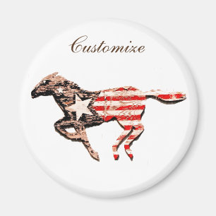 Imán Caballo de Bandera Americana Corriendo Thunder_Cov