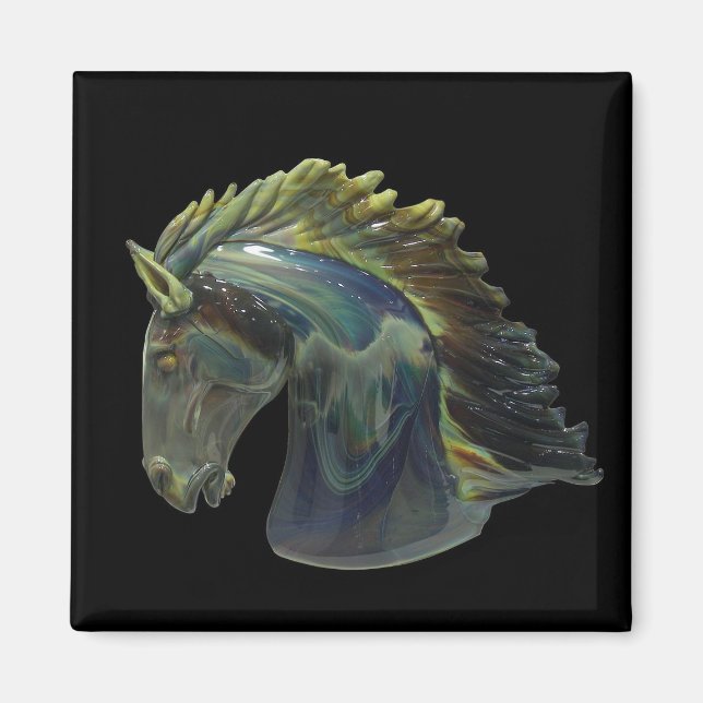 Imán Caballo de cristal veneciano de Murano (Frente)