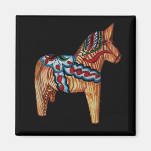 Imán Caballo de Dala, madera natural