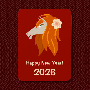 Imán Caballo de incendio de Año Nuevo chino 2026 Zodiac
