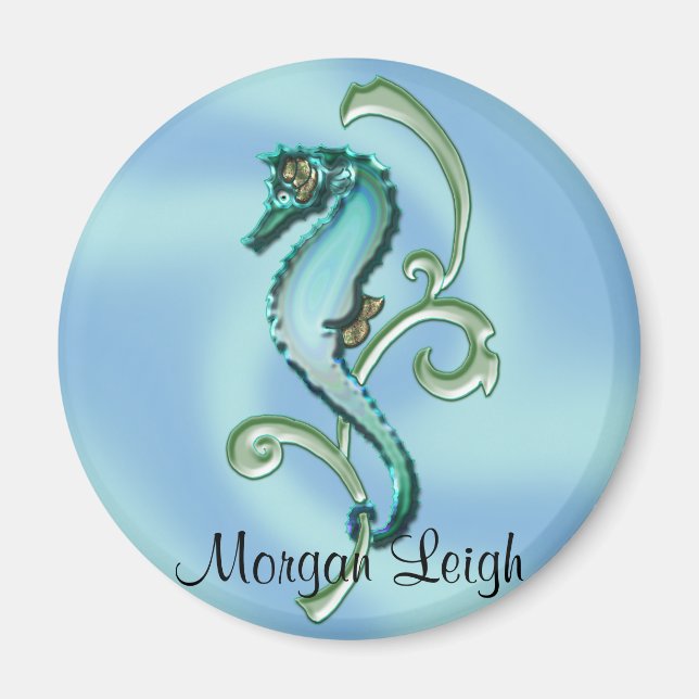 Imán Caballo de mar en las algas marinas (Frente)