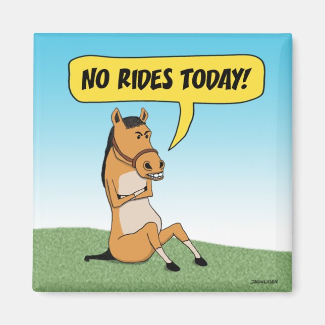 Imán Caballo divertido y enojado (Frente)