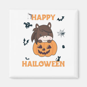 Imán Caballo En Calabaza Caballos Dulces Feliz Hallowee