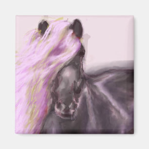 Imán caballo en tonos lilac