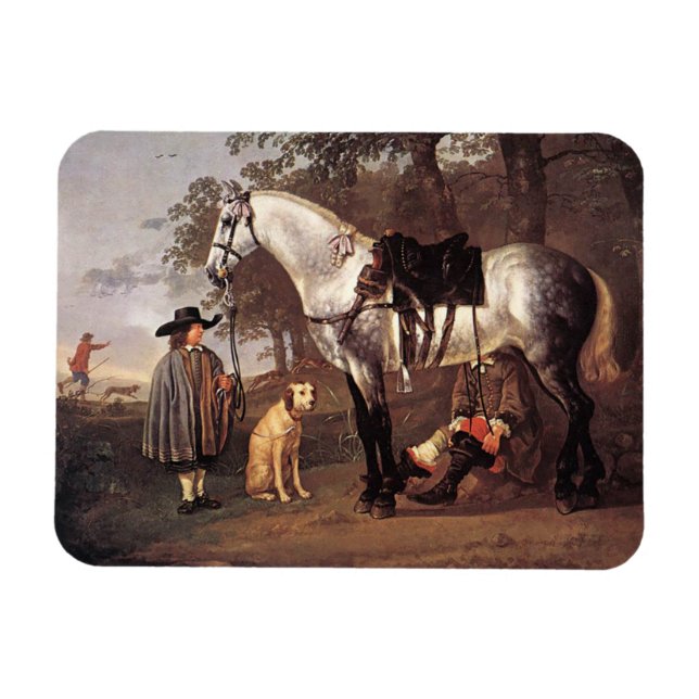 Imán Caballo en un paisaje Aelbert Cuyp (Horizontal)