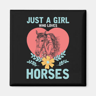 Imán Caballo femenino de equitación con regalo animal