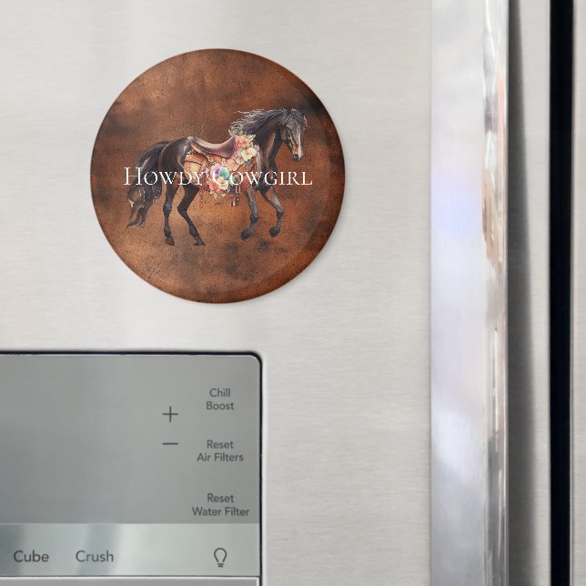 Imán Caballo Floral Howdy Cowgirl Horse (In situ (nevera))