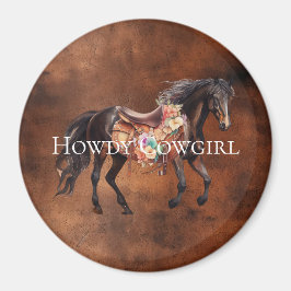 Imán Caballo Floral Howdy Cowgirl Horse