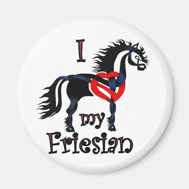Imán caballo friesio, diseño celta (Frente)