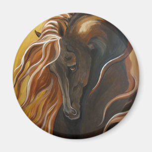 Imán Caballo frisio de oro