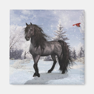 Imán Caballo frisón feriado de invierno de 2024