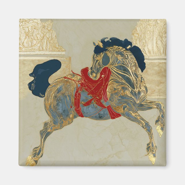 Imán Caballo Imperial Dorado (Frente)