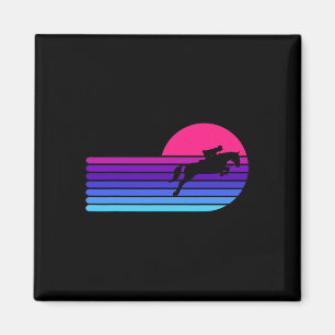 Imán Caballo Lover Caballo Montando Suns Retro Ecuestre