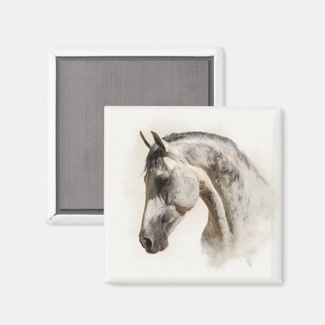 Imán Caballo Lusitano Elegante de Equitación Moderna (Anverso/Reverso)