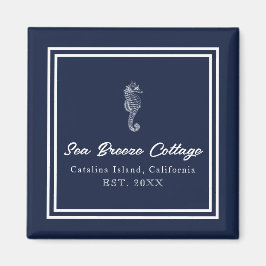 Imán Caballo marino azul y blanco