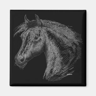 Imán Caballo: negro