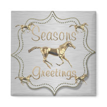 Caballo Oro Occidental En Feriado Plateado