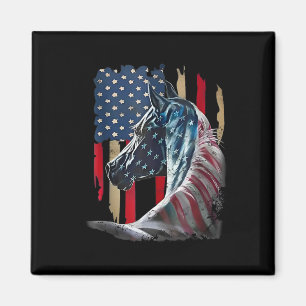 Imán Caballo Patriótico Bandera Estadounidense Caballo
