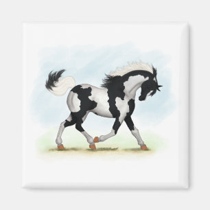 Imán Caballo Piebald Overo Pinto
