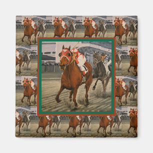 Imán Caballo Puro Sangre Campeón Gana al Caballo Favori