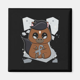 Imán Caballo tostado con Ribbon World Dyslexia Awar