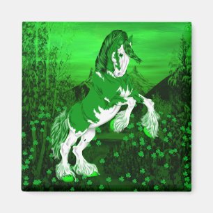 Imán Caballo verde de Clydesdale de la fantasía