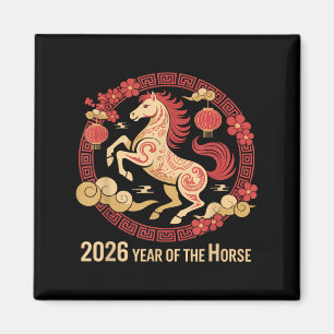 Imán Caballo Vintage 2026 Año Nuevo Chino Zodiaco Del