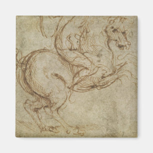 Imán Caballo y caballeros (pluma y tinta en el papel)