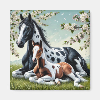 Imán Caballo y fierro descansando en medio de árboles f