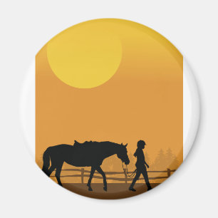 Imán Caballo y niño