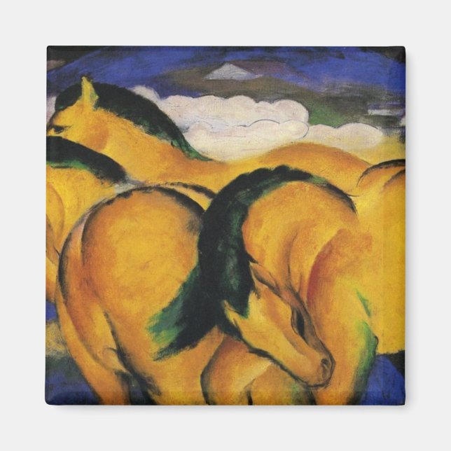 Imán Caballos Amarillos pequeños 1912 por Franz Marc (Frente)
