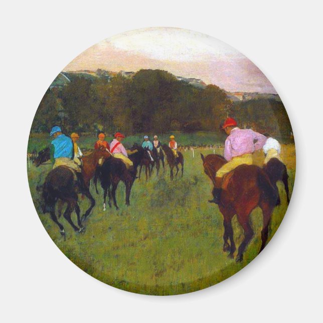 Imán Caballos de carreras Edgar Degas en Longchamp (Frente)