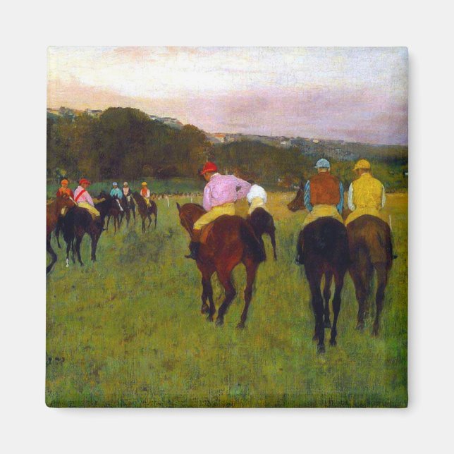 Imán Caballos de carreras Edgar Degas en Longchamp (Frente)