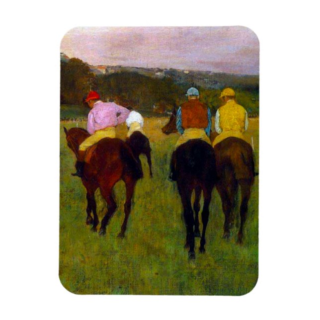 Imán Caballos de carreras Edgar Degas en Longchamp (Vertical)