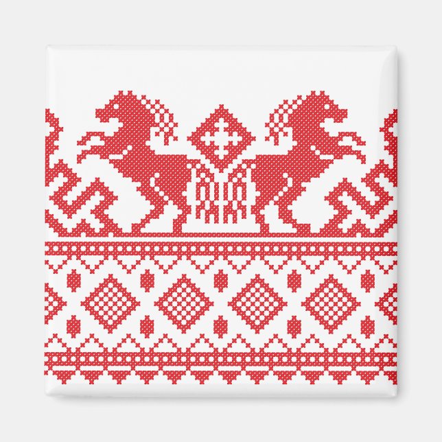 Imán Caballos de cría rojos (Frente)