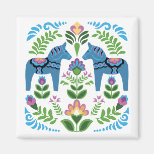 Imán Caballos de dala azules suecos