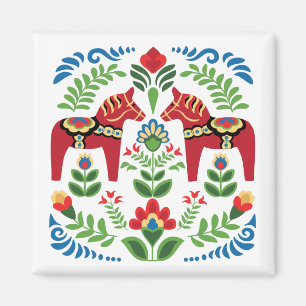 Imán Caballos de dala suecos rojos