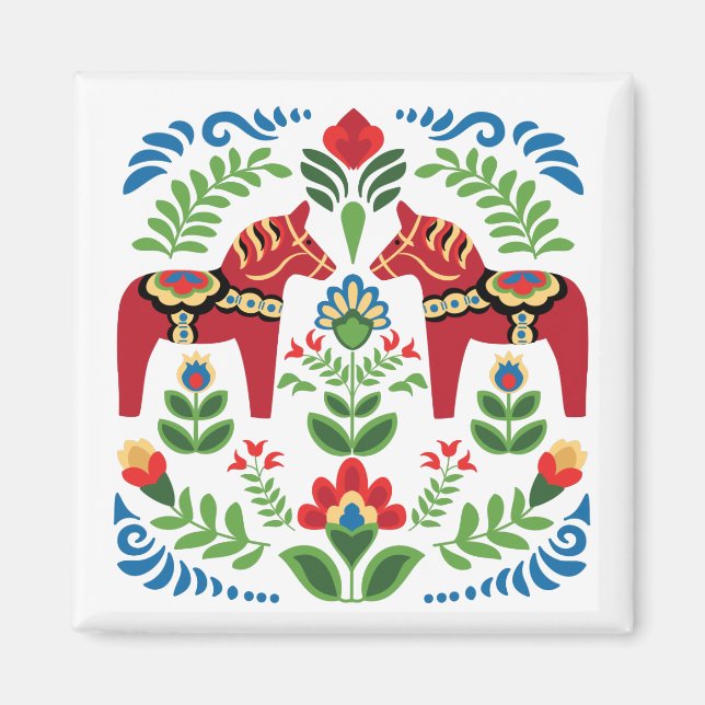 Imán Caballos de dala suecos rojos