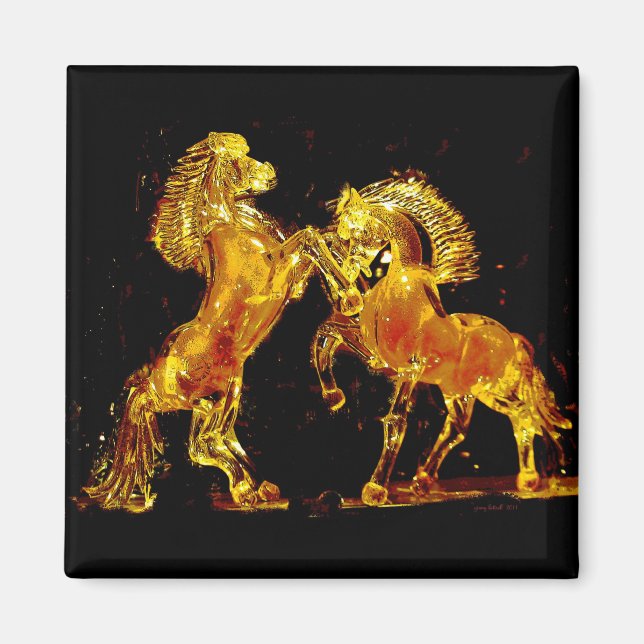 Imán Caballos de vidrio de Murano Italia (Frente)