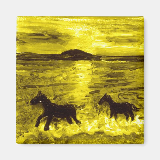 Imán Caballos en la costa dorada (Frente)