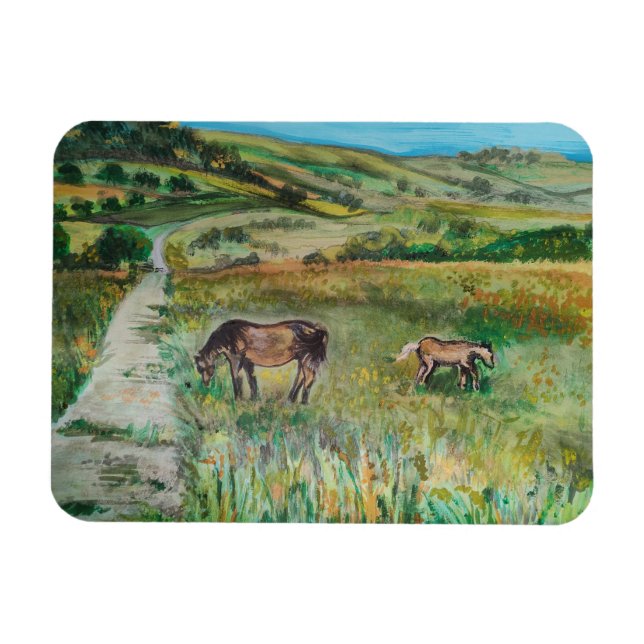 Imán Caballos en la pradera (Horizontal)
