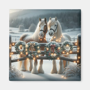 Imán Caballos festivos y luces Navidades