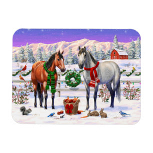 Imán Caballos navidades en nieve